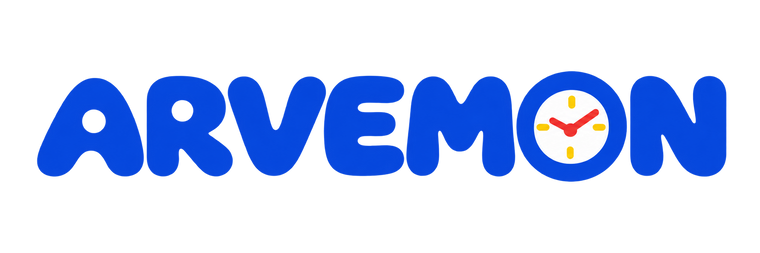 Arvemon creative-clock footer wordmark